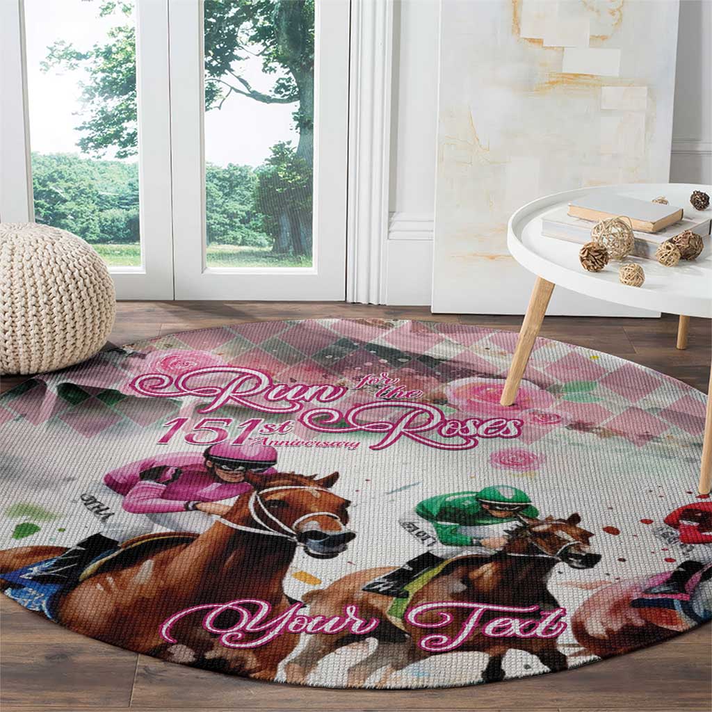 Personalized Kentucky Horse Racing Round Carpet 151st Anniversary Run For The Roses