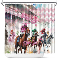 Personalized Kentucky Horse Racing Shower Curtain 151st Anniversary Run For The Roses