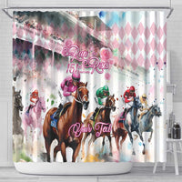 Personalized Kentucky Horse Racing Shower Curtain 151st Anniversary Run For The Roses