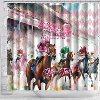 Personalized Kentucky Horse Racing Shower Curtain 151st Anniversary Run For The Roses