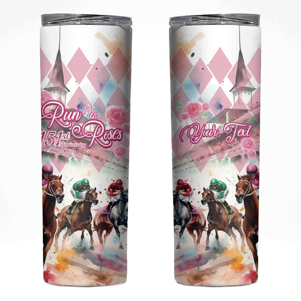 Personalized Kentucky Horse Racing Skinny Tumbler 151st Anniversary Run For The Roses