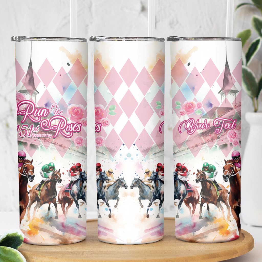 Personalized Kentucky Horse Racing Skinny Tumbler 151st Anniversary Run For The Roses