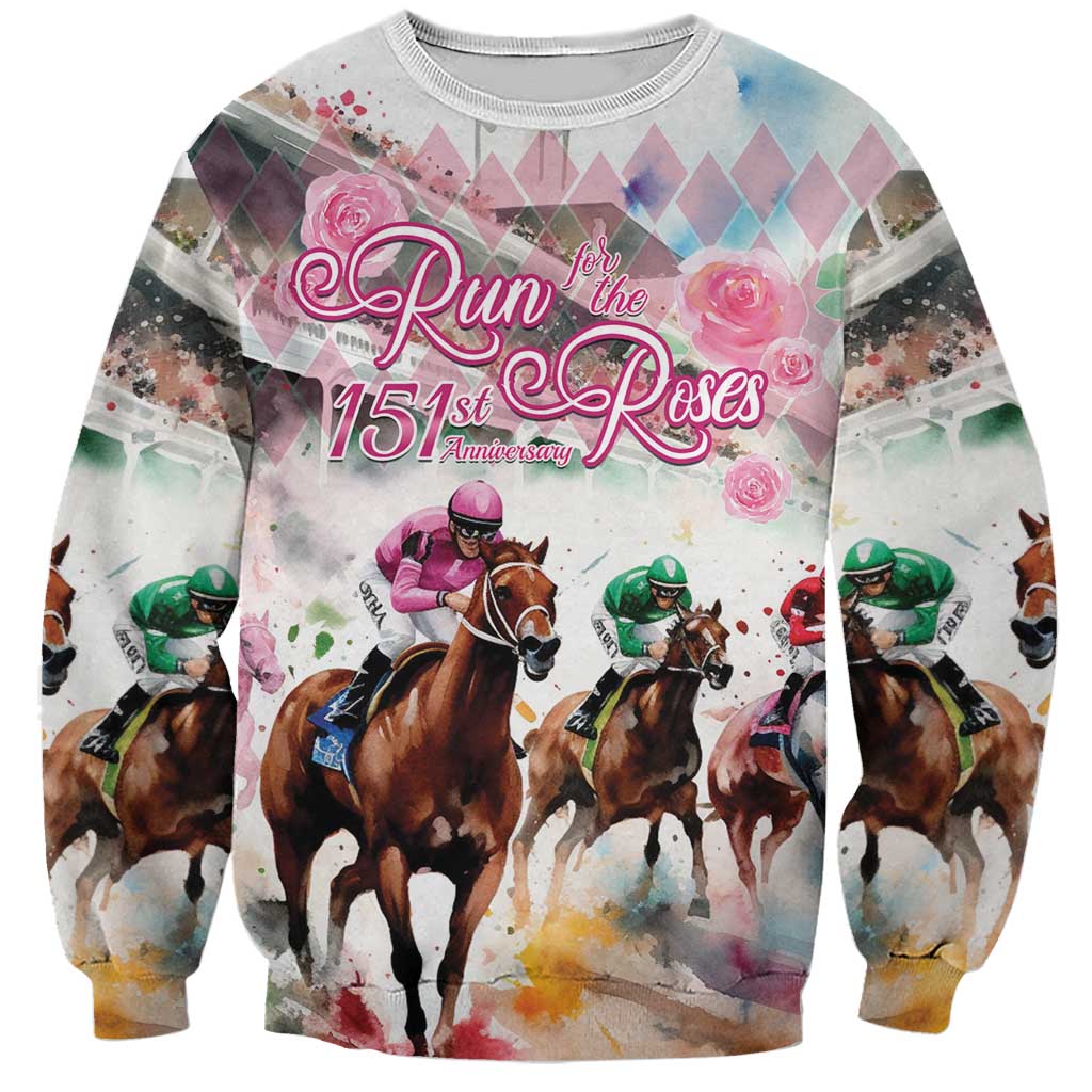 Personalized Kentucky Horse Racing Sweatshirt 151st Anniversary Run For The Roses