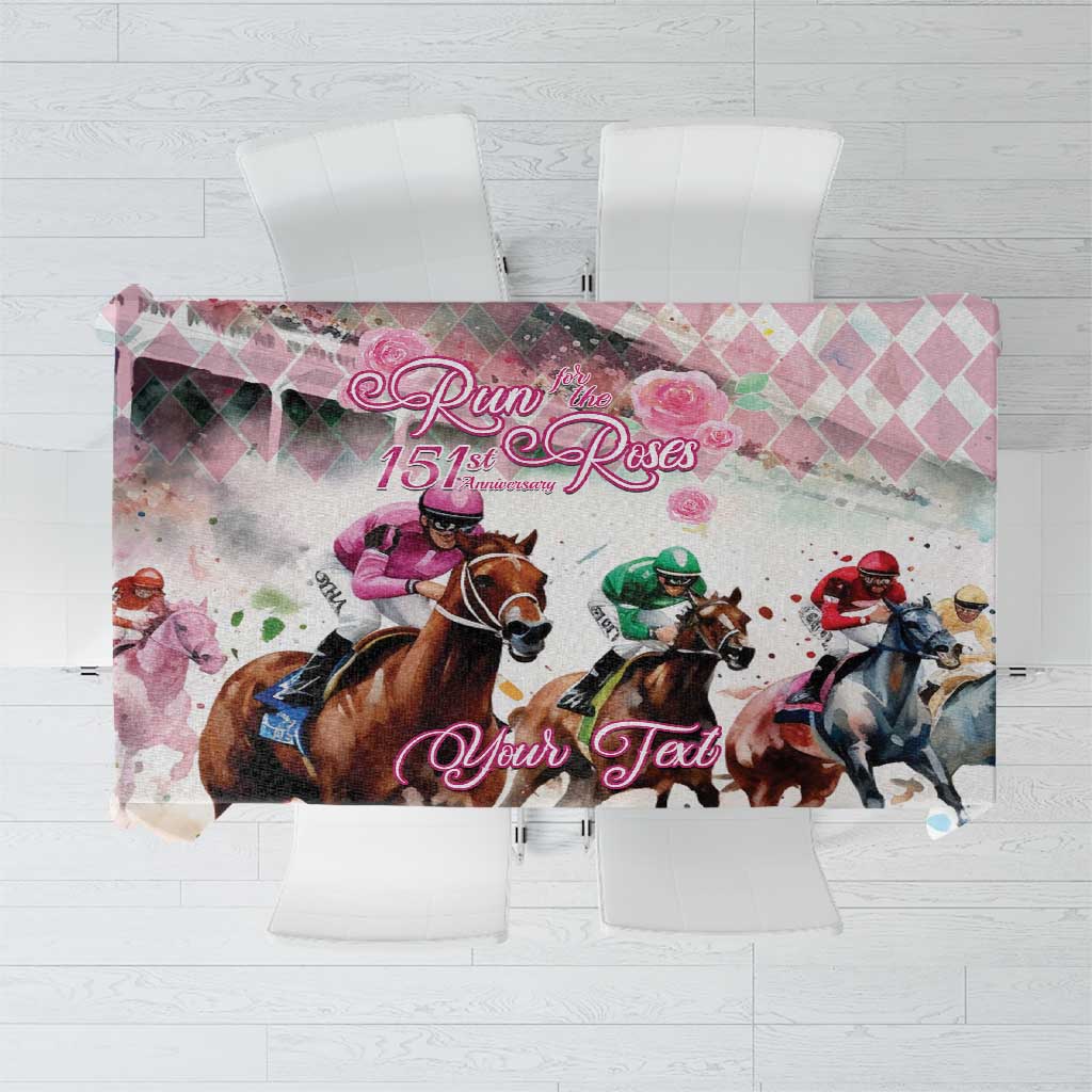 Personalized Kentucky Horse Racing Tablecloth 151st Anniversary Run For The Roses