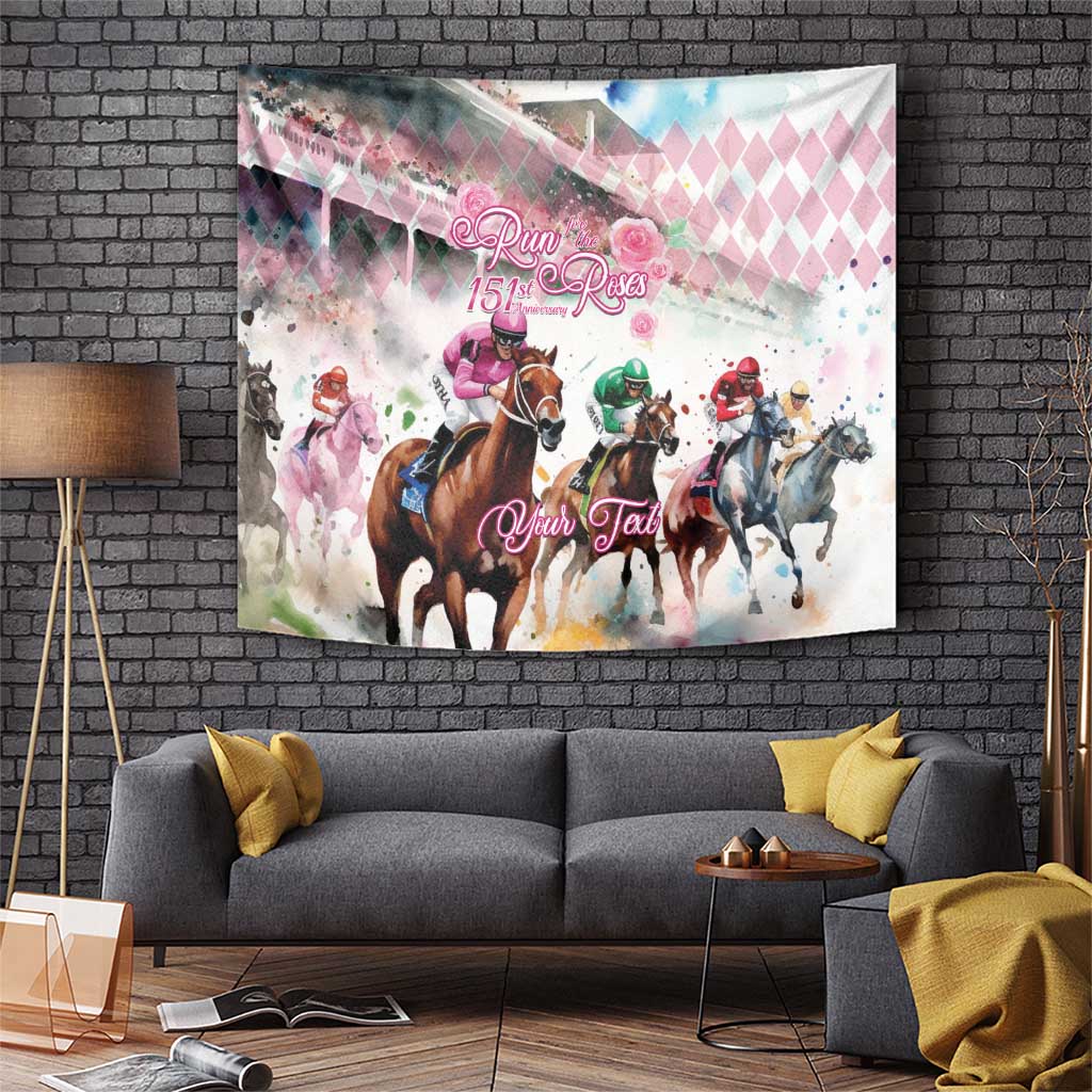 Personalized Kentucky Horse Racing Tapestry 151st Anniversary Run For The Roses