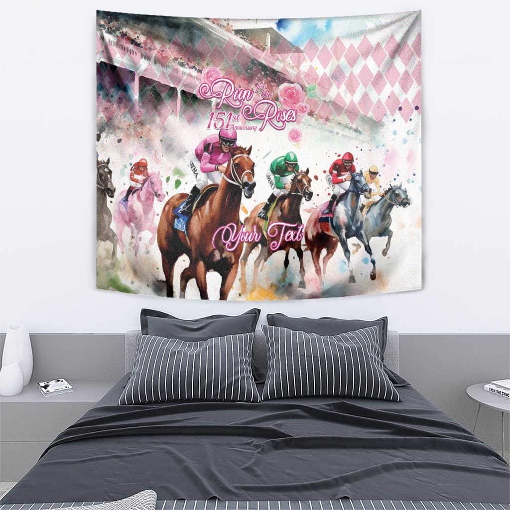 Personalized Kentucky Horse Racing Tapestry 151st Anniversary Run For The Roses