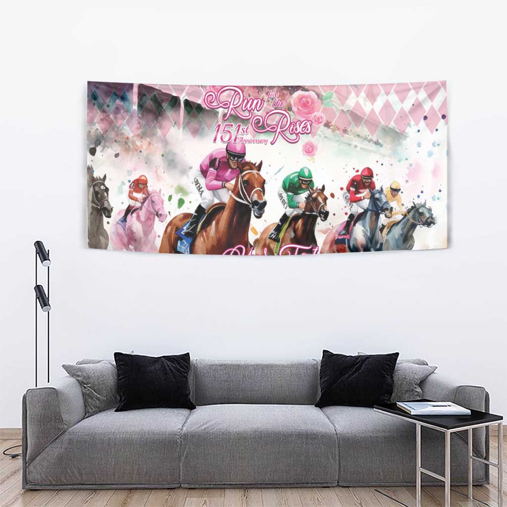 Personalized Kentucky Horse Racing Tapestry 151st Anniversary Run For The Roses