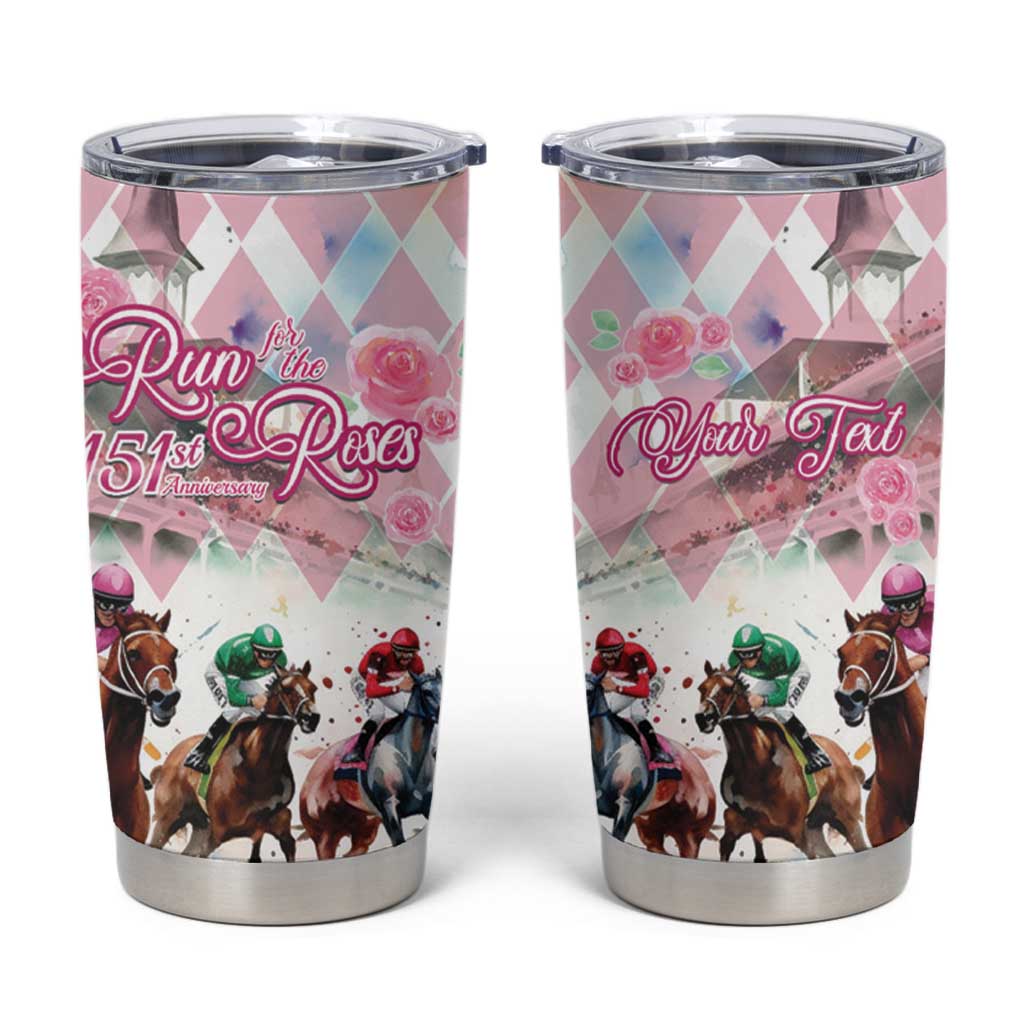 Personalized Kentucky Horse Racing Tumbler Cup 151st Anniversary Run For The Roses