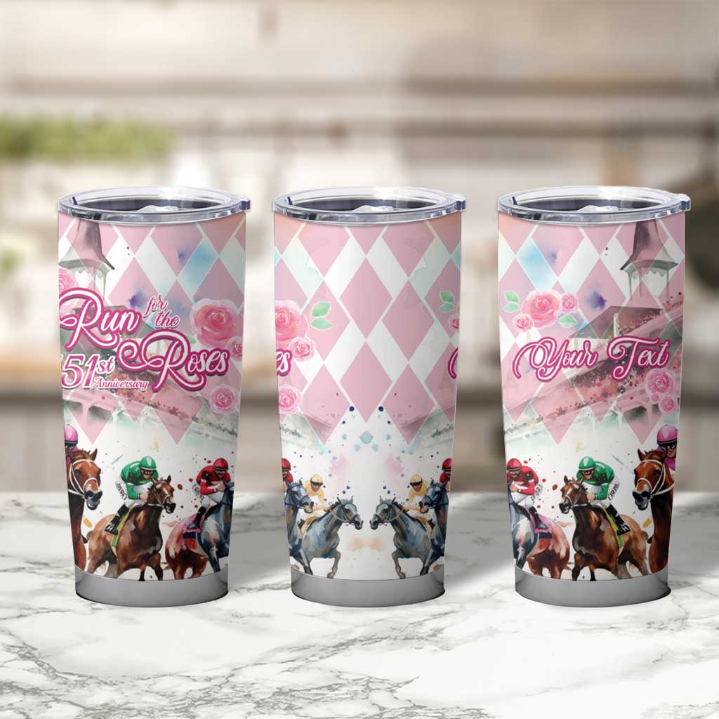 Personalized Kentucky Horse Racing Tumbler Cup 151st Anniversary Run For The Roses
