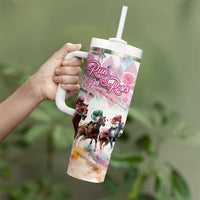 Personalized Kentucky Horse Racing Tumbler With Handle 151st Anniversary Run For The Roses