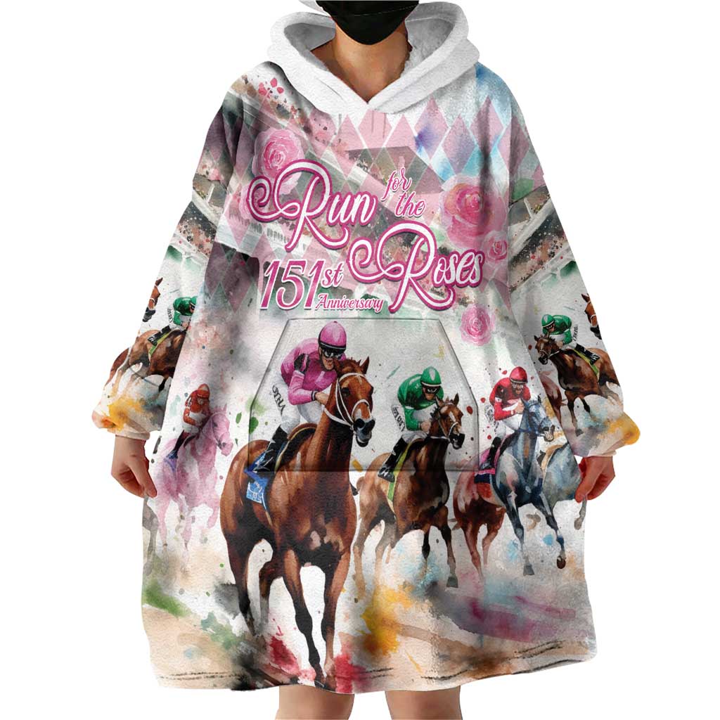 Personalized Kentucky Horse Racing Wearable Blanket Hoodie 151st Anniversary Run For The Roses