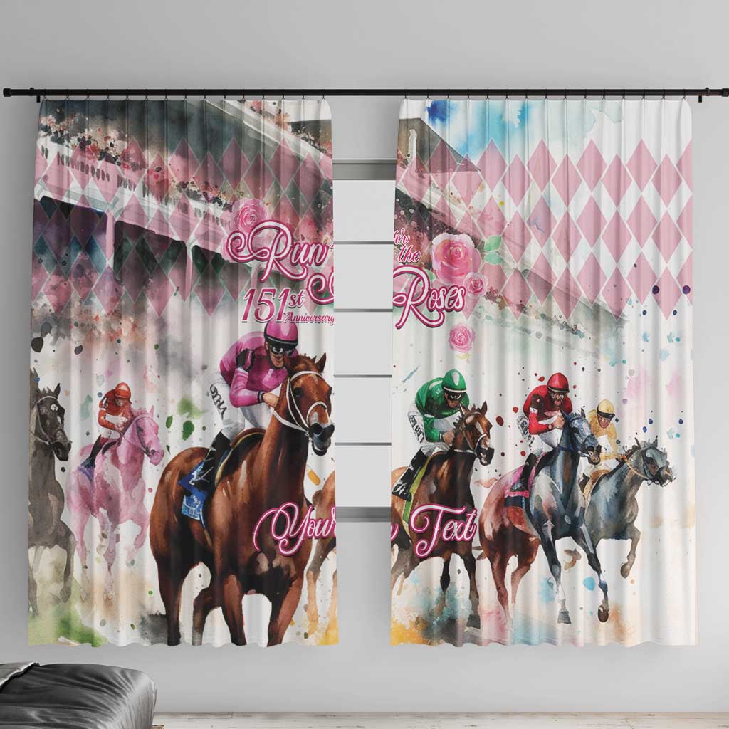 Personalized Kentucky Horse Racing Window Curtain 151st Anniversary Run For The Roses
