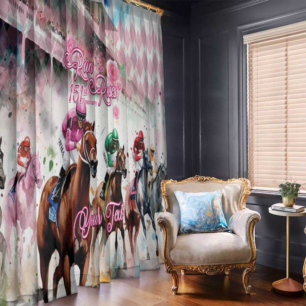 Personalized Kentucky Horse Racing Window Curtain 151st Anniversary Run For The Roses