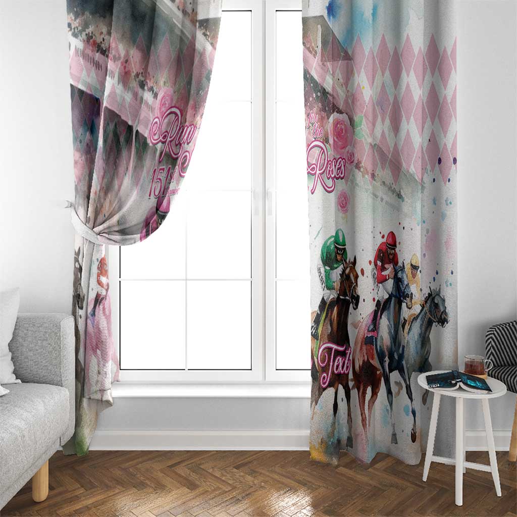 Personalized Kentucky Horse Racing Window Curtain 151st Anniversary Run For The Roses
