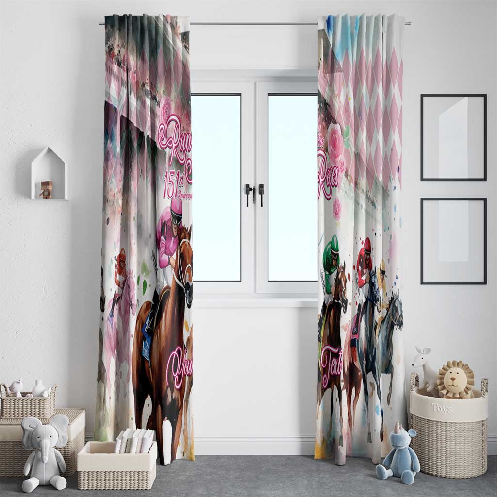Personalized Kentucky Horse Racing Window Curtain 151st Anniversary Run For The Roses