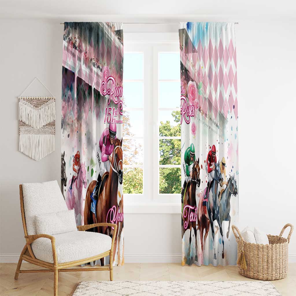 Personalized Kentucky Horse Racing Window Curtain 151st Anniversary Run For The Roses
