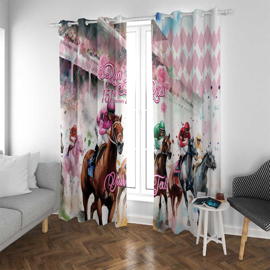 Personalized Kentucky Horse Racing Window Curtain 151st Anniversary Run For The Roses