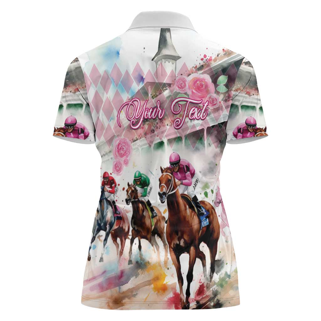 Personalized Kentucky Horse Racing Women Polo Shirt 151st Anniversary Run For The Roses