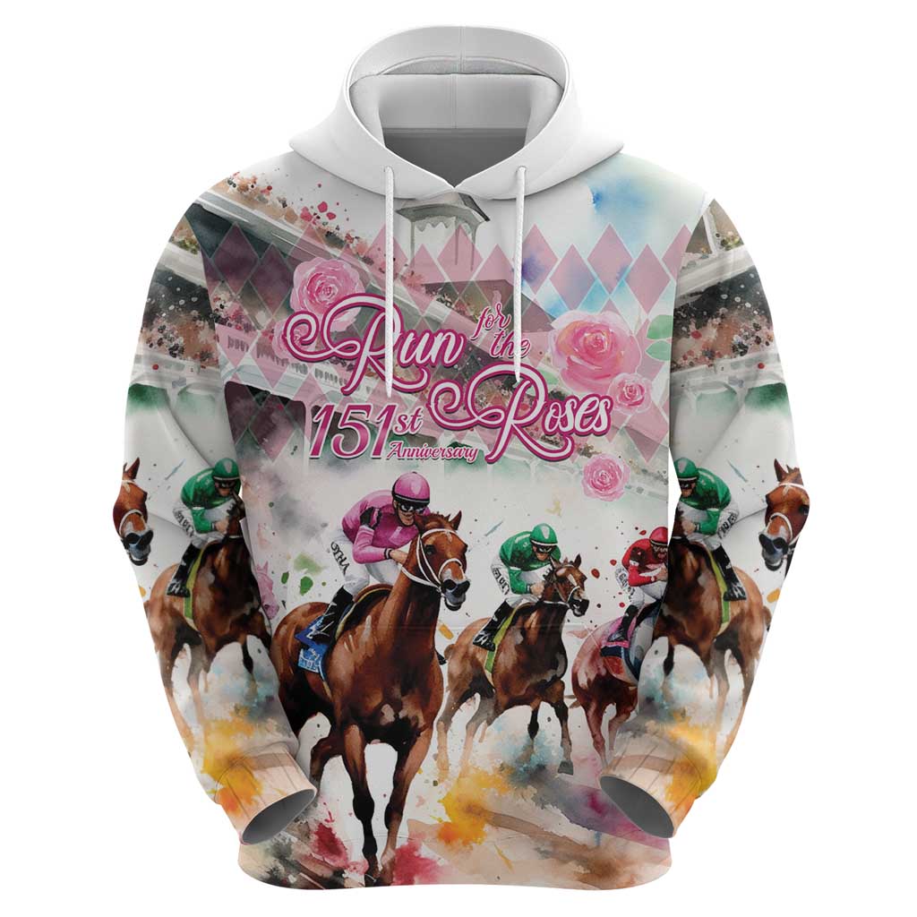 Personalized Kentucky Horse Racing Zip Hoodie 151st Anniversary Run For The Roses