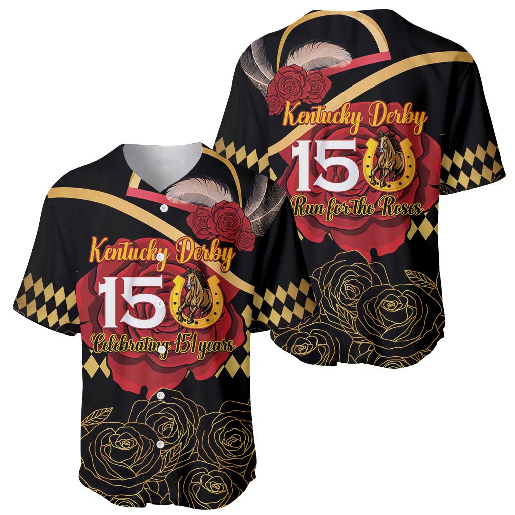 Kentucky Horse Racing Baseball Jersey Celebrating 151 Years Horseshoe With Roses