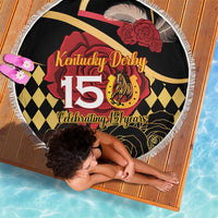 Kentucky Horse Racing Beach Blanket Celebrating 151 Years Horseshoe With Roses