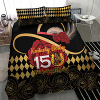 Kentucky Horse Racing Bedding Set Celebrating 151 Years Horseshoe With Roses