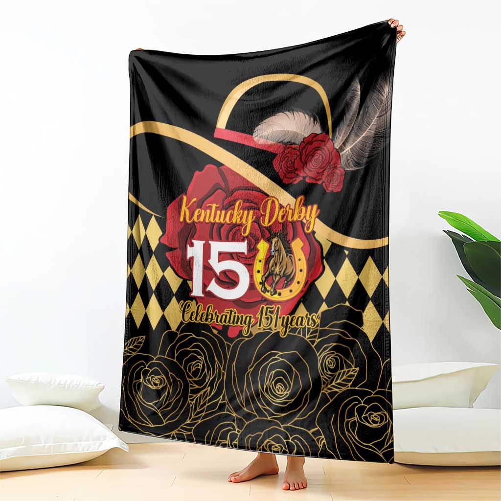 Kentucky Horse Racing Blanket Celebrating 151 Years Horseshoe With Roses