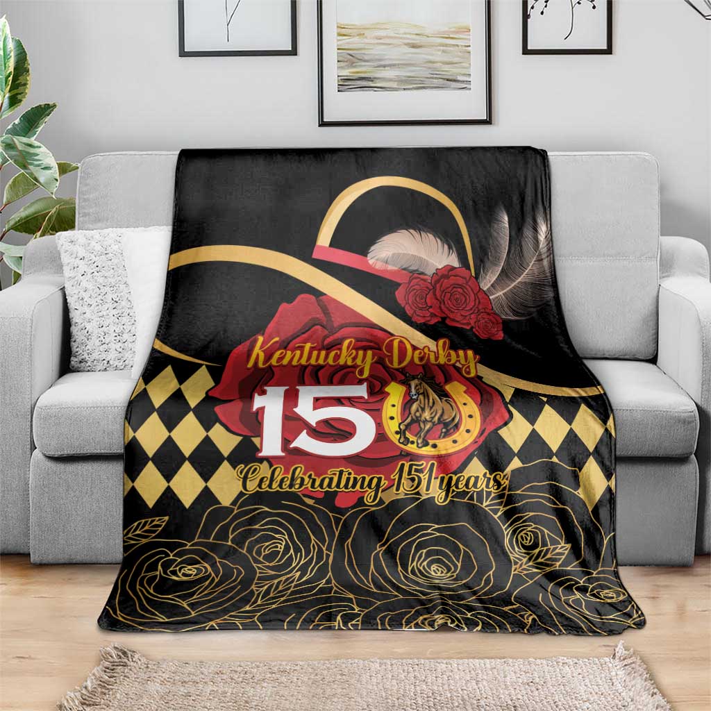 Kentucky Horse Racing Blanket Celebrating 151 Years Horseshoe With Roses