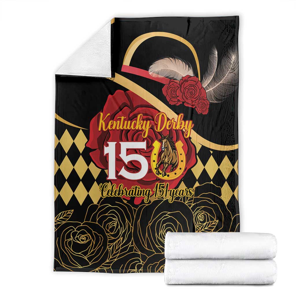 Kentucky Horse Racing Blanket Celebrating 151 Years Horseshoe With Roses