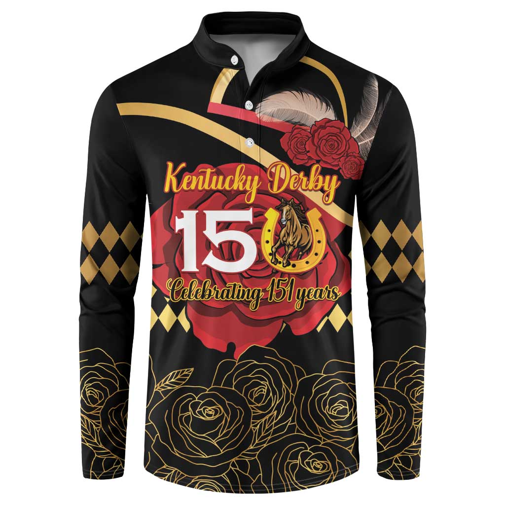 Kentucky Horse Racing Button Sweatshirt Celebrating 151 Years Horseshoe With Roses