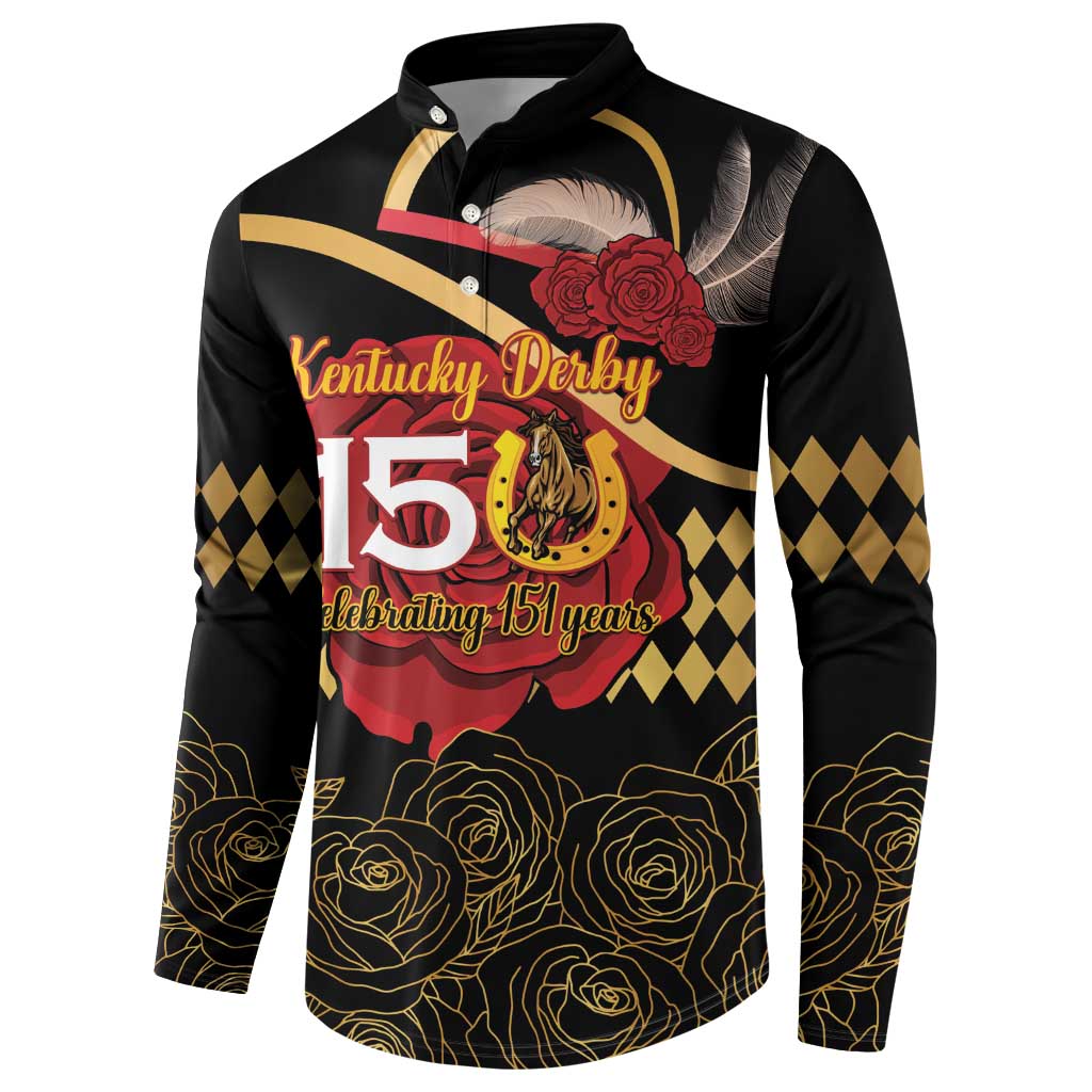 Kentucky Horse Racing Button Sweatshirt Celebrating 151 Years Horseshoe With Roses