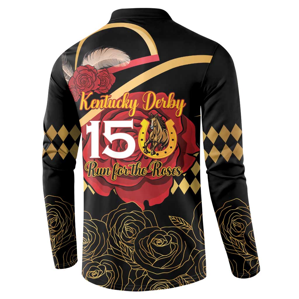 Kentucky Horse Racing Button Sweatshirt Celebrating 151 Years Horseshoe With Roses