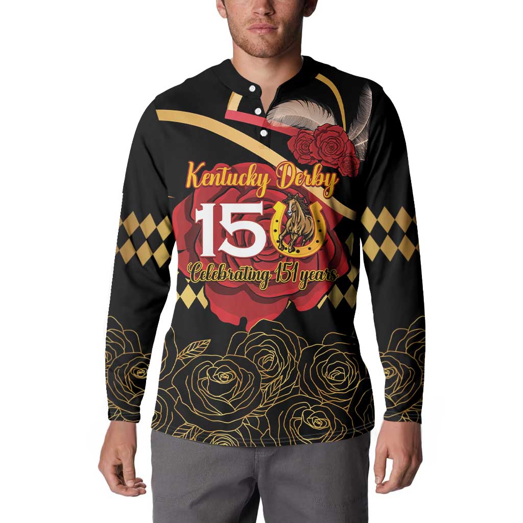 Kentucky Horse Racing Button Sweatshirt Celebrating 151 Years Horseshoe With Roses
