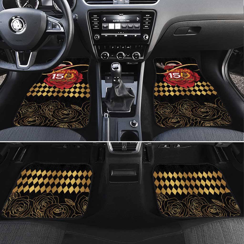 Kentucky Horse Racing Car Mats Celebrating 151 Years Horseshoe With Roses