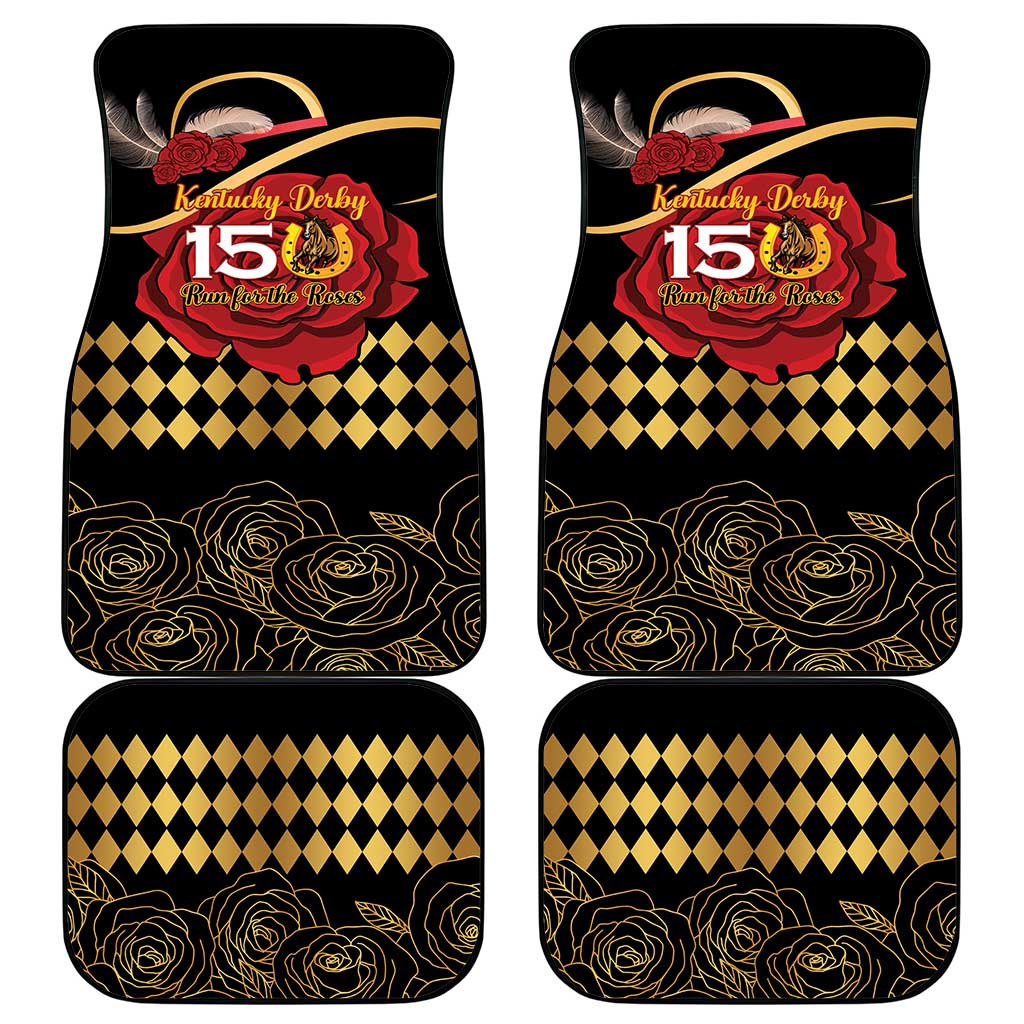 Kentucky Horse Racing Car Mats Celebrating 151 Years Horseshoe With Roses