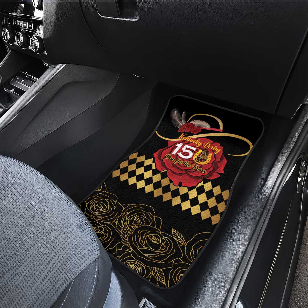 Kentucky Horse Racing Car Mats Celebrating 151 Years Horseshoe With Roses