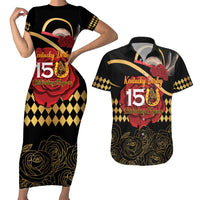 Kentucky Horse Racing Couples Matching Short Sleeve Bodycon Dress and Hawaiian Shirt Celebrating 151 Years Horseshoe With Roses