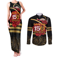 Kentucky Horse Racing Couples Matching Tank Maxi Dress and Long Sleeve Button Shirt Celebrating 151 Years Horseshoe With Roses