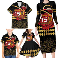 Kentucky Horse Racing Family Matching Long Sleeve Bodycon Dress and Hawaiian Shirt Celebrating 151 Years Horseshoe With Roses