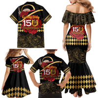 Kentucky Horse Racing Family Matching Mermaid Dress and Hawaiian Shirt Celebrating 151 Years Horseshoe With Roses