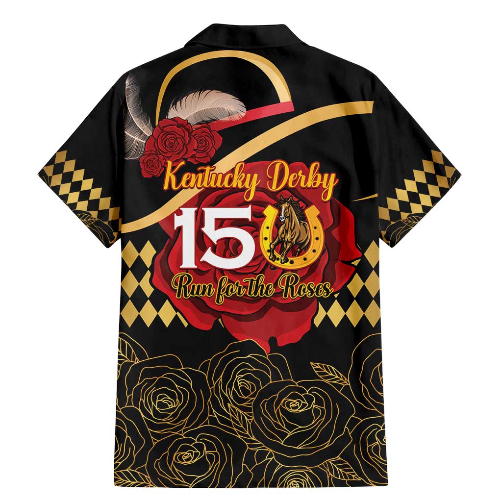Kentucky Horse Racing Family Matching Mermaid Dress and Hawaiian Shirt Celebrating 151 Years Horseshoe With Roses