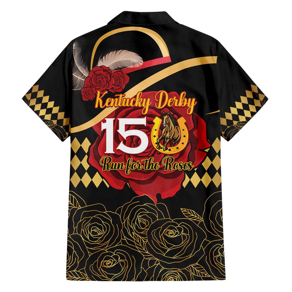 Kentucky Horse Racing Family Matching Off Shoulder Maxi Dress and Hawaiian Shirt Celebrating 151 Years Horseshoe With Roses