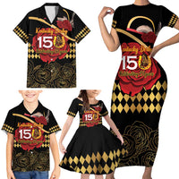 Kentucky Horse Racing Family Matching Short Sleeve Bodycon Dress and Hawaiian Shirt Celebrating 151 Years Horseshoe With Roses