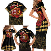 Kentucky Horse Racing Family Matching Short Sleeve Bodycon Dress and Hawaiian Shirt Celebrating 151 Years Horseshoe With Roses