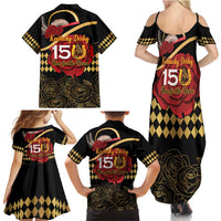 Kentucky Horse Racing Family Matching Summer Maxi Dress and Hawaiian Shirt Celebrating 151 Years Horseshoe With Roses