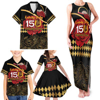 Kentucky Horse Racing Family Matching Tank Maxi Dress and Hawaiian Shirt Celebrating 151 Years Horseshoe With Roses