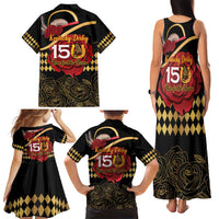 Kentucky Horse Racing Family Matching Tank Maxi Dress and Hawaiian Shirt Celebrating 151 Years Horseshoe With Roses