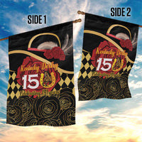 Kentucky Horse Racing Garden Flag Celebrating 151 Years Horseshoe With Roses