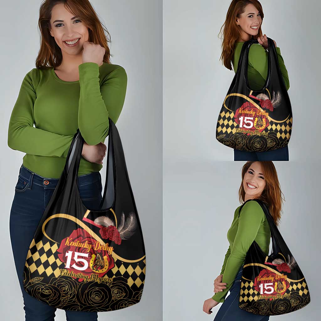 Kentucky Horse Racing Grocery Bag Celebrating 151 Years Horseshoe With Roses