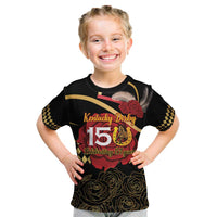 Kentucky Horse Racing Kid T Shirt Celebrating 151 Years Horseshoe With Roses